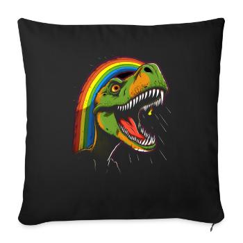 Rainbow Tyrannosaurus - Sofa pillowcase 17,3'' x 17,3'' (45 x 45 cm) - black - Front