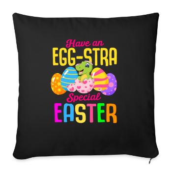 Easter T-rex Dinosaur Rabbit Easter Holiday - Sofa pillowcase 17,3'' x 17,3'' (45 x 45 cm) - black - Front