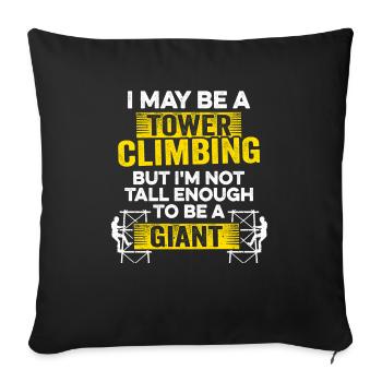 Cell Tower Climber Climbing Technician - Sofa pillowcase 17,3'' x 17,3'' (45 x 45 cm) - black - Front