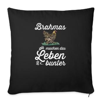 Brahma Hühner I Chicken Geflügel Motiv für - Sofakissenbezug 45 x 45 cm - Schwarz - Vorne