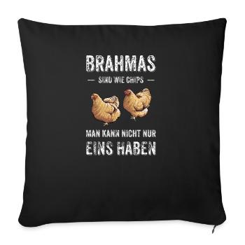 Brahma Hühner I Chicken Geflügel Motiv für - Sofakissenbezug 45 x 45 cm - Schwarz - Vorne