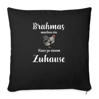 Brahma Hühner I Chicken Geflügel Motiv für - Sofakissenbezug 45 x 45 cm - Schwarz - Vorne
