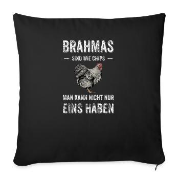 Brahma Hühner I Chicken Geflügel Motiv für - Sofakissenbezug 45 x 45 cm - Schwarz - Vorne