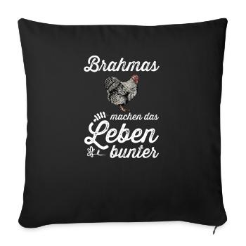 Brahma Hühner I Chicken Geflügel Motiv für - Sofakissenbezug 45 x 45 cm - Schwarz - Vorne