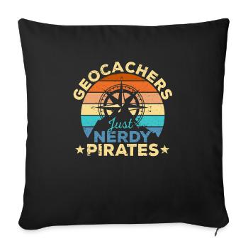 Geocacher Just Nerdy Pirates Funny Geocaching - Housse de coussin décorative 45 x 45 cm - noir - Devant