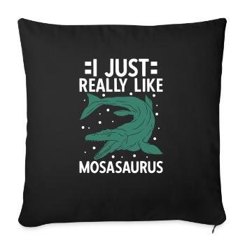 J’aime vraiment Mosasaurus - Housse de coussin décorative 45 x 45 cm - noir - Devant