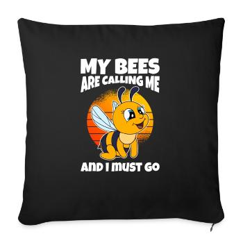 My Bees Are Calling Me And I Must Go - Sofa pillowcase 17,3'' x 17,3'' (45 x 45 cm) - black - Front
