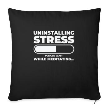 Désinstaller le yoga méditant le stress - Housse de coussin décorative 45 x 45 cm - noir - Devant