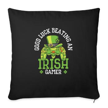 St. Patrick's Day Gaming Shamrock Gamer Video - Sofa pillowcase 17,3'' x 17,3'' (45 x 45 cm) - black - Front