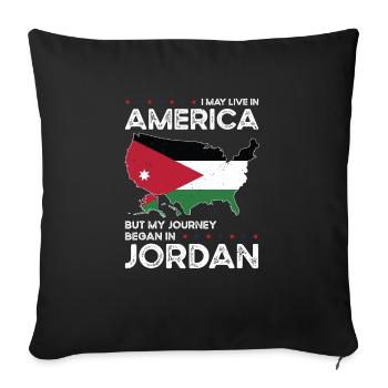 Born Jordanian Jordan American USA Citizenship - Sofa pillowcase 17,3'' x 17,3'' (45 x 45 cm) - black - Front