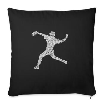 Baseball Lanceur Softball Catcher Baseball - Housse de coussin décorative 45 x 45 cm - noir - Devant