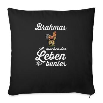 Brahma Hühner I Chicken Geflügel Motiv für - Sofakissenbezug 45 x 45 cm - Schwarz - Vorne