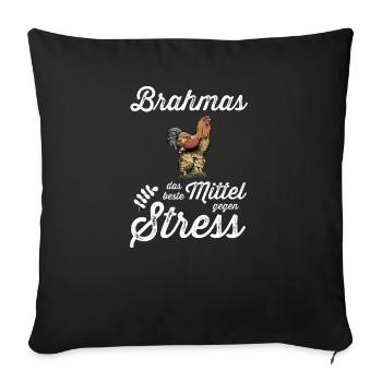 Brahma Hühner I Chicken Geflügel Motiv für - Sofakissenbezug 45 x 45 cm - Schwarz - Vorne