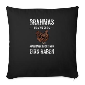 Brahma Hühner I Chicken Geflügel Motiv für - Sofakissenbezug 45 x 45 cm - Schwarz - Vorne