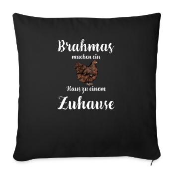 Brahma Hühner I Chicken Geflügel Motiv für - Sofakissenbezug 45 x 45 cm - Schwarz - Vorne