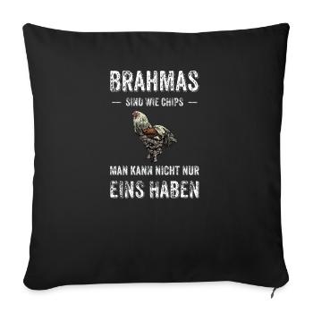 Brahma Hühner I Chicken Geflügel Motiv für - Sofakissenbezug 45 x 45 cm - Schwarz - Vorne