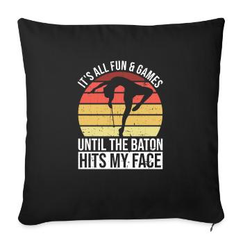 Baton Design Für Baton Twirler - Sofa pillowcase 17,3'' x 17,3'' (45 x 45 cm) - black - Front