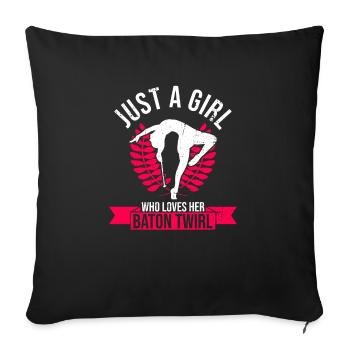 Baton Twirler Girl Design Für Baton Twirling Girl - Sofa pillowcase 17,3'' x 17,3'' (45 x 45 cm) - black - Front