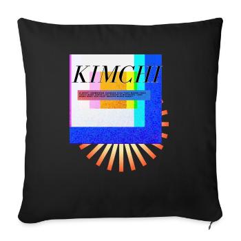kimchi définition coréen dicton anglais - Housse de coussin décorative 45 x 45 cm - noir - Devant