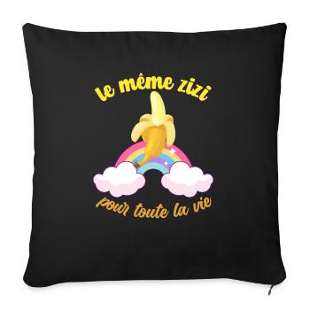evjf humour accessoire zizi future mariée mariage - Housse de coussin décorative 45 x 45 cm - noir - Devant