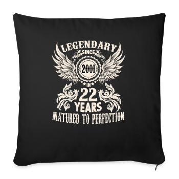 Birthday shirt for 22 years old legend to honor - Sofa pillowcase 17,3'' x 17,3'' (45 x 45 cm) - black - Front