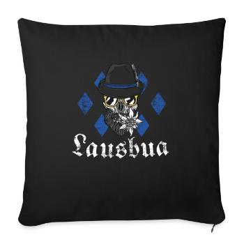 Lausbua bleu bavarois - Housse de coussin décorative 45 x 45 cm - noir - Devant