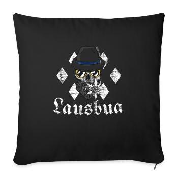 Lausbua bayern weiss - Housse de coussin décorative 45 x 45 cm - noir - Devant