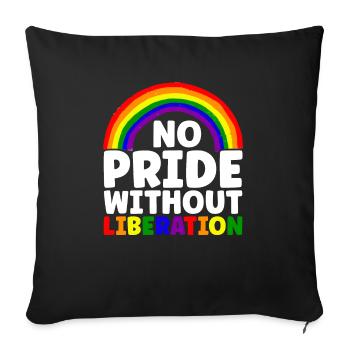 Pas de fierté sans libération Arc-en-ciel LGBTQ Gay - Housse de coussin décorative 45 x 45 cm - noir - Devant