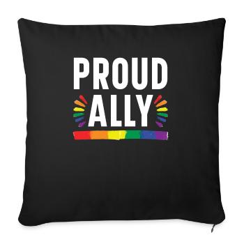 Proud Ally Gay Rights Rainbow Pride Month LGBTQ - Sofa pillowcase 17,3'' x 17,3'' (45 x 45 cm) - black - Front