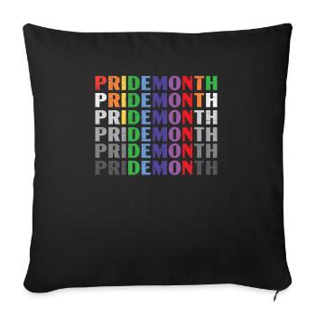 Défilé de la fierté LGBTQ du Mois de la fierté arc-en-ciel pour les droits des homosexuels - Housse de coussin décorative 45 x 45 cm - noir - Devant