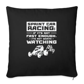 Sprint Car Dirt Track Racing - Sofa pillowcase 17,3'' x 17,3'' (45 x 45 cm) - black - Front