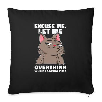 Amoureux des chats Surpenseurs Animaux de compagnie Penseurs excessifs - Housse de coussin décorative 45 x 45 cm - noir - Devant