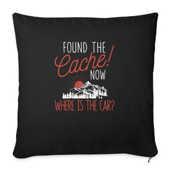 Found the cache, where is the car? Jollier - Sofa pillowcase 17,3'' x 17,3'' (45 x 45 cm) - black - Front