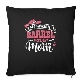 Mon événement de rodéo de baril préféré de maman rodéo Barrel Ra - Housse de coussin décorative 45 x 45 cm - noir - Devant