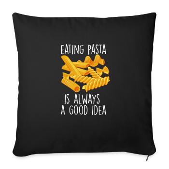 Funny Pasta Noodle Lover - Sofa pillowcase 17,3'' x 17,3'' (45 x 45 cm) - black - Front