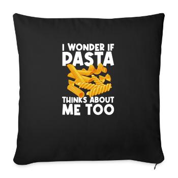 Funny Pasta Noodle Lover - Sofa pillowcase 17,3'' x 17,3'' (45 x 45 cm) - black - Front