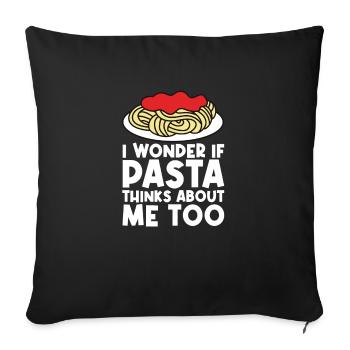 Funny Pasta Saying Food Pasta Lovers - Sofa pillowcase 17,3'' x 17,3'' (45 x 45 cm) - black - Front