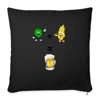 Barley and hops beer - Sofa pillowcase 17,3'' x 17,3'' (45 x 45 cm) - black - Front