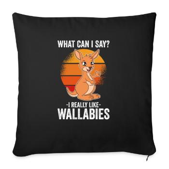 Wallaby Better Than Therapy - Sofa pillowcase 17,3'' x 17,3'' (45 x 45 cm) - black - Front