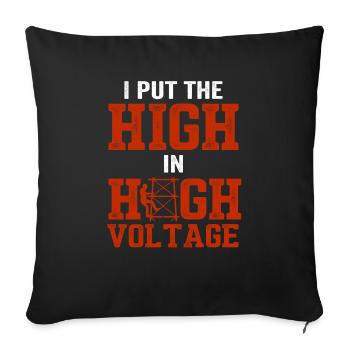 Cell Tower Climber Climbing Technician - Sofa pillowcase 17,3'' x 17,3'' (45 x 45 cm) - black - Front