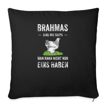 Brahma Hühner I Chicken Geflügel Motiv für - Sofakissenbezug 45 x 45 cm - Schwarz - Vorne