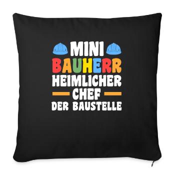 Bauherr - Sofakissenbezug 45 x 45 cm - Schwarz - Vorne