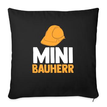 Bauherr - Sofakissenbezug 45 x 45 cm - Schwarz - Vorne