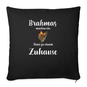 Brahma Hühner I Chicken Geflügel Motiv für - Sofakissenbezug 45 x 45 cm - Schwarz - Vorne