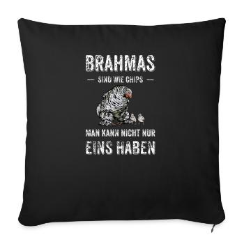 Brahma Hühner I Chicken Geflügel Motiv für - Sofakissenbezug 45 x 45 cm - Schwarz - Vorne