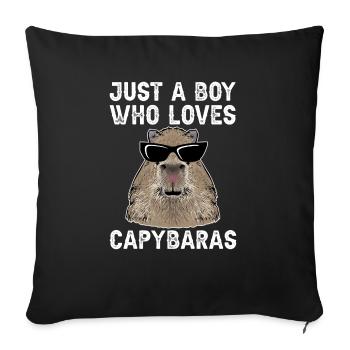 Capybara Nagetier - Sofakissenbezug 45 x 45 cm - Schwarz - Vorne