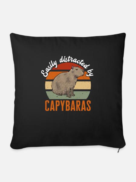 Capybara Nagetier - Sofakissenbezug 45 x 45 cm - Schwarz
