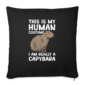 Capybara Nagetier - Sofakissenbezug 45 x 45 cm - Schwarz - Vorne