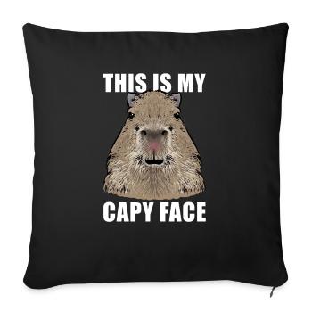 Capybara Nagetier - Sofakissenbezug 45 x 45 cm - Schwarz - Vorne