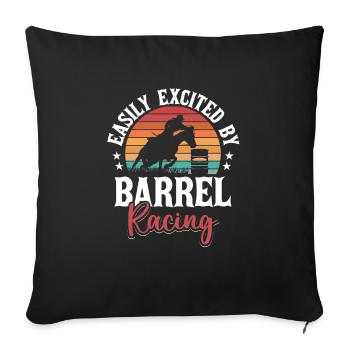 Easily Excited By Barrel Racing Vintage Sunset Ret - Sofakissenbezug 45 x 45 cm - Schwarz - Vorne